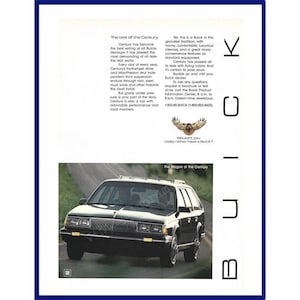 BUICK CENTURY AUTOMOBILE Original 1985 Vintage Color Print Advertisement - Black Station Wagon