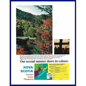 NOVA SCOTIA CANADA Original 1968 Vintage Color Print Advertisement &quot;Our Second Summer Shows Its Colours&quot;