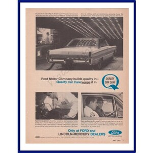 FORD MOTOR COMPANY Original 1965 Vintage Schwarz & Weiß Print Werbung - Mercury Car In Extreme Heat Test