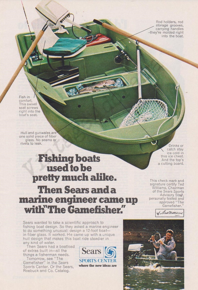 SEARS THE GAMEFISHER Boat Original 1970 Vintage Etsy