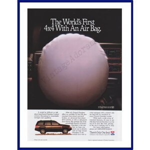 Jeep Grand Cherokee Original 1994 Vintage Color Print Anuncio - &quot;El primer 4x4 del mundo con una bolsa de aire.&quot;