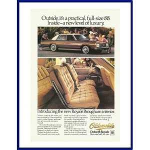 OLDSMOBILE DELTA 88 Royale Automobile Original 1978 Vintage Color Print Advertisement - Brown 4-Door Car