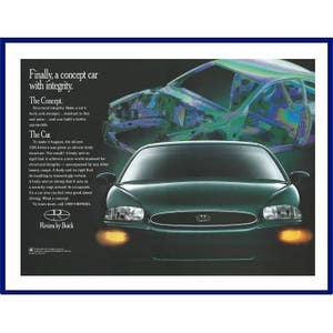 1995 Buick Riviera Automobile Original 1994 Vintage Color Print Advertisement - Green Car &quot;Finalmente, un concept car con integridad&quot;.