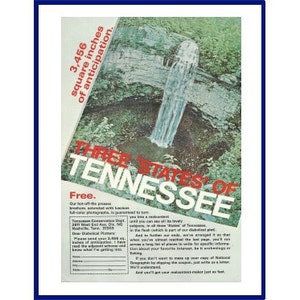 TENNESSEE Original 1969 Vintage Color Print Advertisement "3.456 Square Inches Of Anticipation."