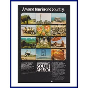 SOUTH AFRICA Original 1974 Vintage Color Print Advertisement &quot;A World Tour In One Country.&quot;