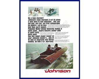 kit stickers JOHNSON 6 cv serie 2 capot moteur hors bord bateau