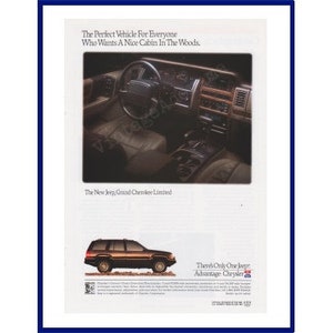 JEEP GRAND Cherokee Limited SUV Original 1992 Vintage Color Print Ad &quot;The Perfect Vehicle For Everyone Who Wants A Nice Cabin In The Woods.&quot;
