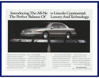 LINCOLN CONTINENTAL AUTOMOBILE Original 1995 Vintage Color Print Advertisement - "Introducing The All-New Lincoln Continental."