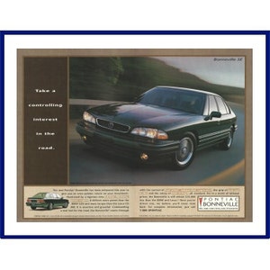 1995 PONTIAC BONNEVILLE SE Automobile Original 1994 Vintage Color Print Advertisement - &quot;Take a Controlling Interest In The Road&quot;