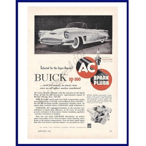 AC Spark Plugs / BUICKXP-300 &quot;&quot;Dream Car&quot;&quot; Original 1952 Vintage Print Werbung - Experimentelles Automobile.&quot;