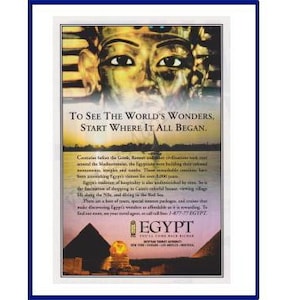 EGYPT Travel & Tourism Original 1999 Vintage Color Print Advertisement &quot;To See The World&#39;s Wonders, Start Where It All Began.&quot;