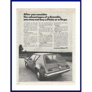 AMERICAN MOTORS GREMLIN Automobile Original 1971 Vintage Print Werbung &quot;Nachdem Sie die Vorteile eines Gremlin in Betracht ziehen ...&quot;