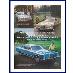 LINCOLN CONTINENTAL AUTOMOBILE Original 1978 Vintage Print Advertisement - Lincoln Continental, Continental Mark V and Lincoln Versailles