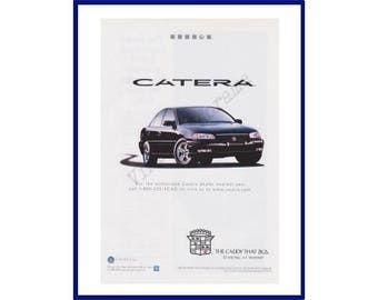 CADILLAC CATERA Automobile Original 1997 Vintage Color Print Advertisement - Black 4-Door Car