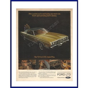 FORD LTD AUTOMOBILE Original 1972 Vintage Extra Large Color Print Advertisement &quot;After A Point You&#39;re Not Buying Any More Car.&quot;