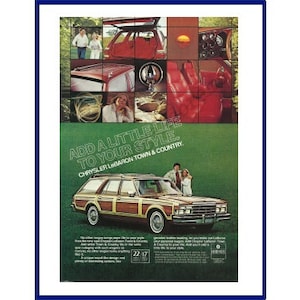 CHRYSLER LEBARON Town & Country Station Wagon Automobile Original 1978 Vintage Color Print Advertisement &quot;Add A Little Life To Your Style.&quot;