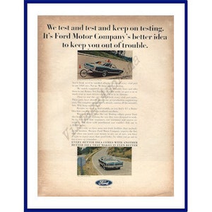 1969 FORD LTD Automobil / Ford Motor Company Original 1968 Vintage Extra Large Print Farbanzeige - Romeo Test Track