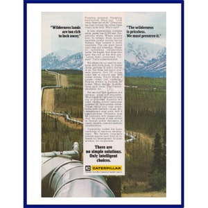 CATERPILLAR Original 1978 Vintage Color Print Anuncio - Trans-Alaska Pipeline System / Alaskan Oil Pipeline
