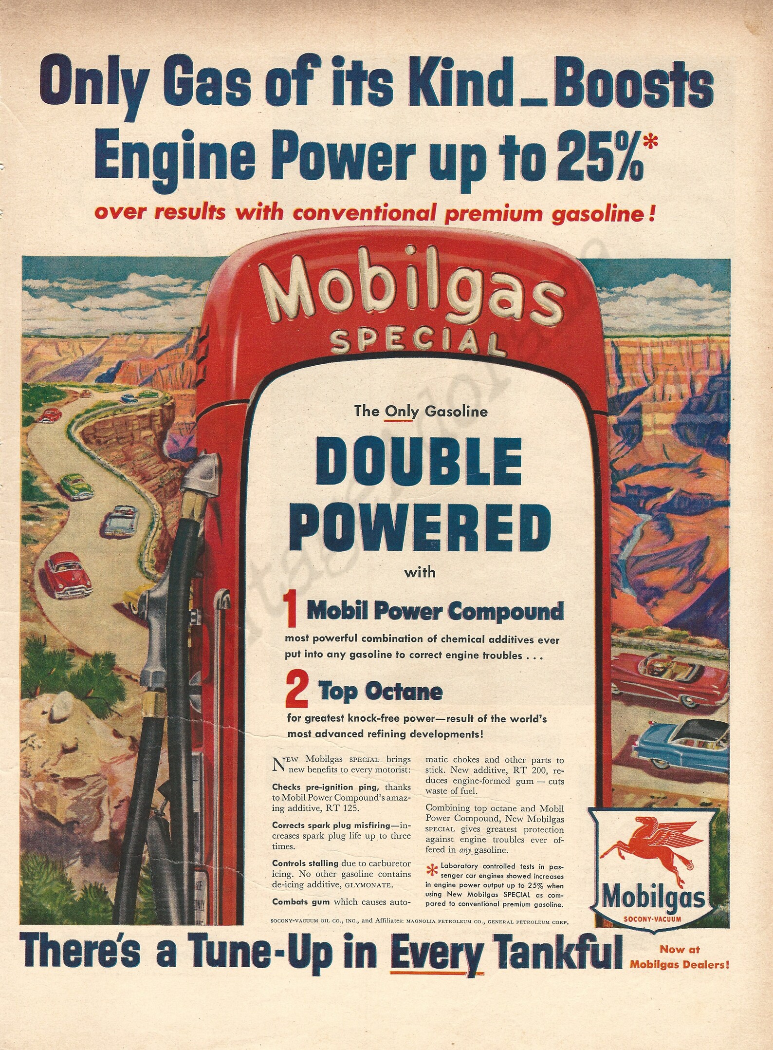 MOBILGAS GASOLINE Original 1954 Vintage Extra Large Color Etsy