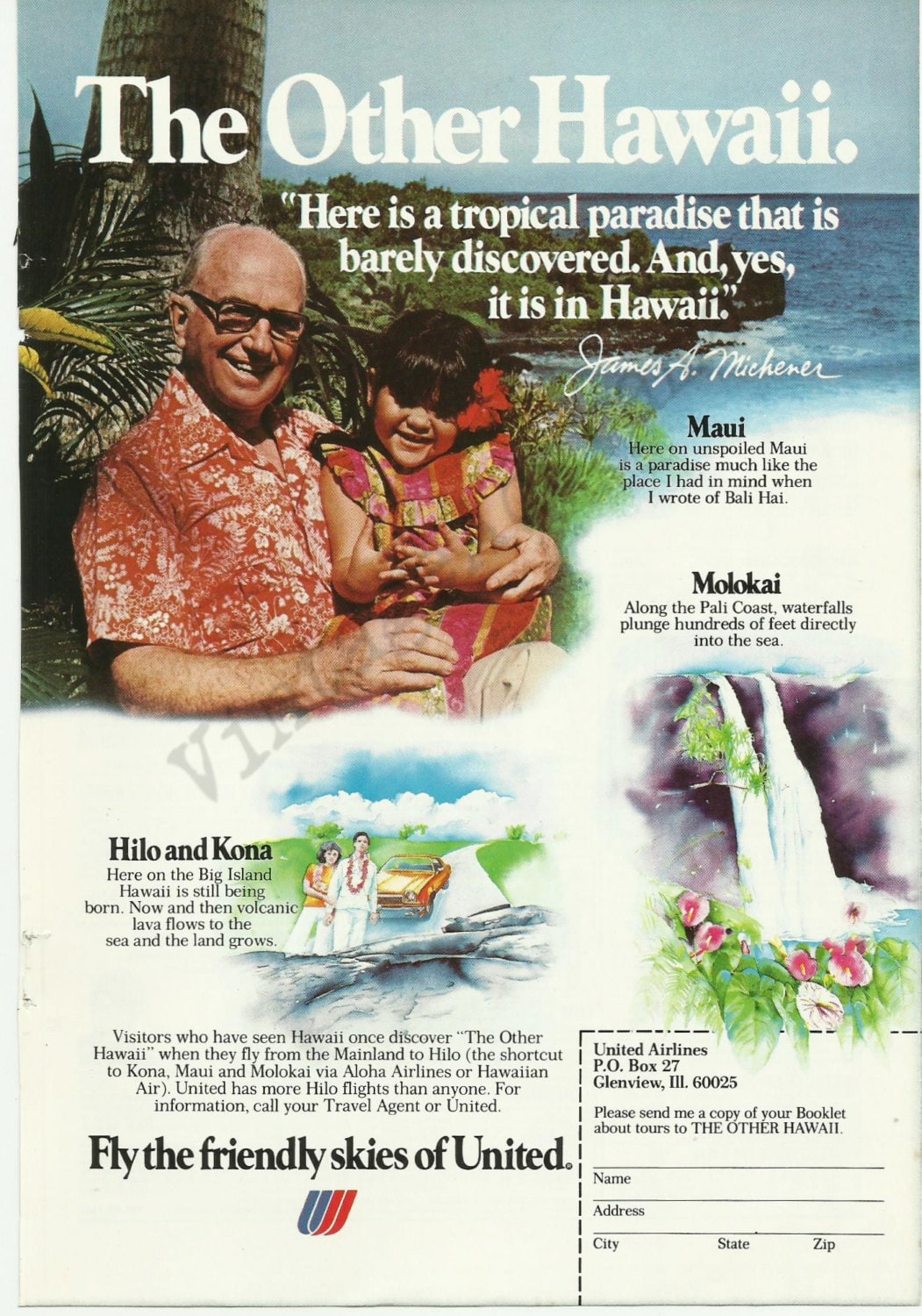 ユナイテッド航空 オリジナル 1979 ヴィンテージ カラー プリント