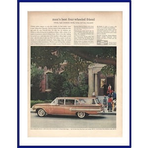 CHEVROLET NOMAD Station Wagon Automobile Original 1960 Vintage Extra Large Color Print Advertisement "Man's Best Four-Wheeled Friend"