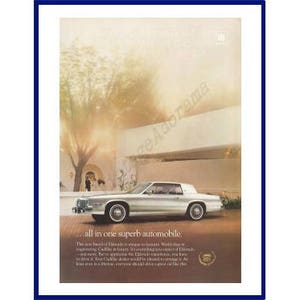 1979 CADILLAC AUTOMOBILE Original 1978 Vintage Color Print Advertisement - Silver Eldorado Car &quot;The New Breed Of Eldorado By Cadillac&quot;