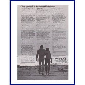 BOAC / British Overseas Airways Corporation Original 1966 Vintage Print Advertisement &quot;Give Yourself A Summer This Winter.&quot;