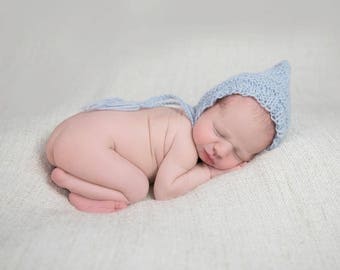 Knitting Pattern: Textured Newborn Pixie Bonnet Pattern