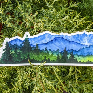 Northwest Landscape Wrap Sticker, 2"x8" Clear Vinyl Die Cut Sticker, Waterproof and Dishwasher Safe image 3
