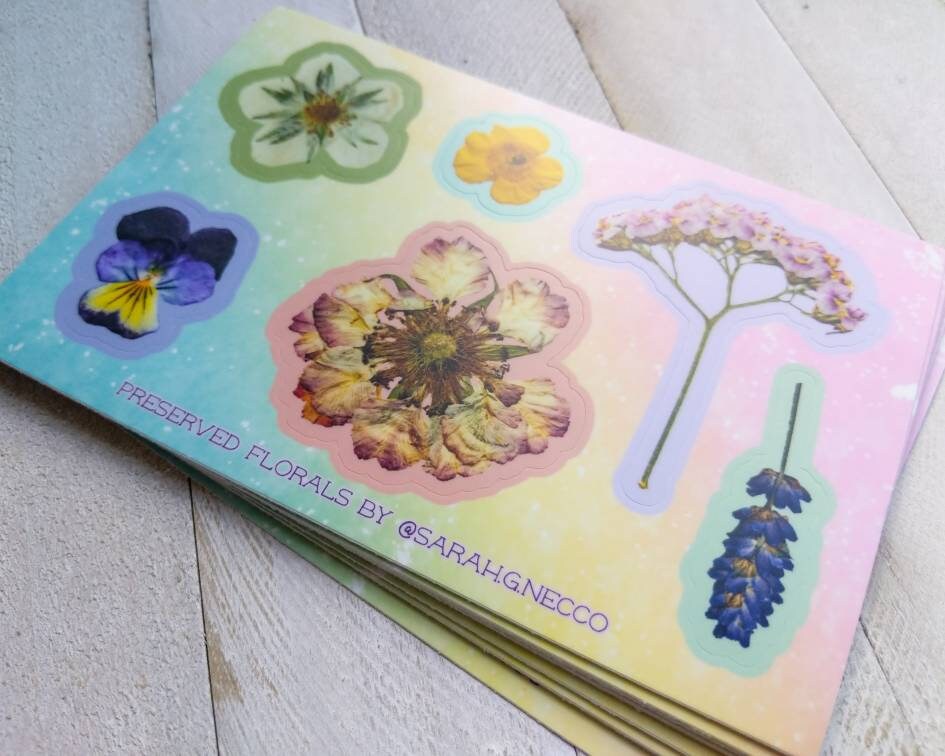 Pressed Flowers Sticker Sheet 4x6 collection of Etsy