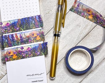 Mosaic Rainbow Wildflowers Washi Tape, Size 2cm Wide by 10m Long
