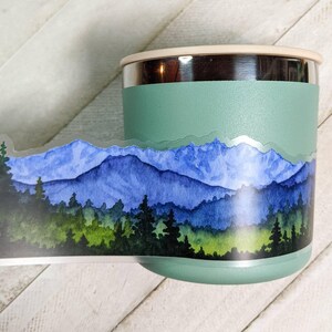 Northwest Landscape Wrap Sticker, 2"x8" Clear Vinyl Die Cut Sticker, Waterproof and Dishwasher Safe image 5