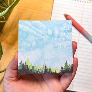 Blue Sky Evergreens Sticky-Notes, 3”x3” Pad with 50 Sheets