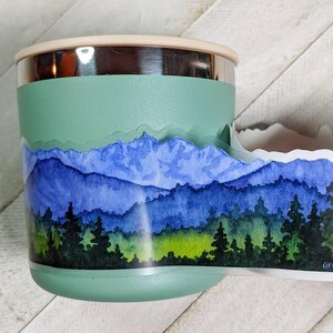 Northwest Landscape Wrap Sticker, 2"x8" Clear Vinyl Die Cut Sticker, Waterproof and Dishwasher Safe image 4