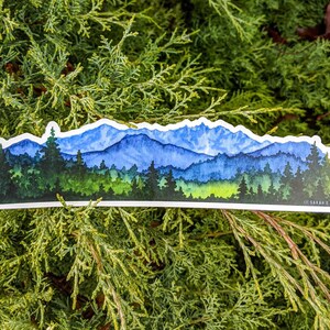 Northwest Landscape Wrap Sticker, 2"x8" Clear Vinyl Die Cut Sticker, Waterproof and Dishwasher Safe image 2