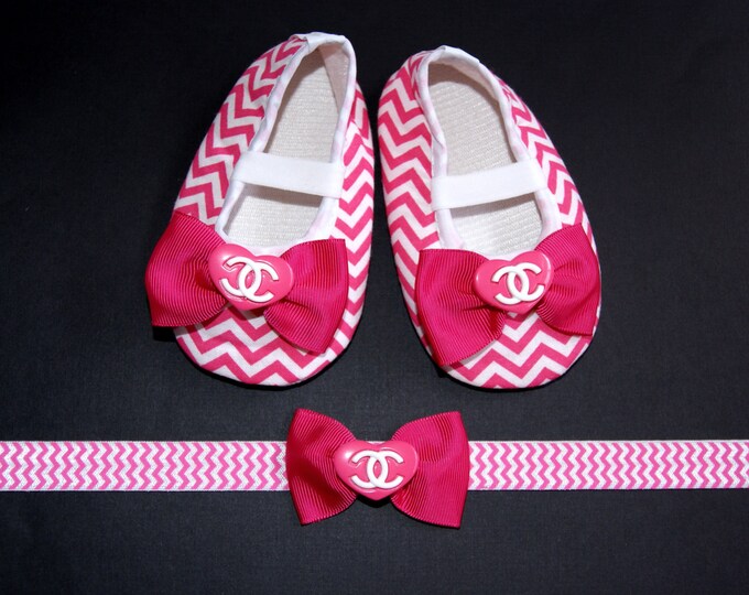 Baby Shoe Set Designer Inspired Baby Shoes Chevron Print Etsy