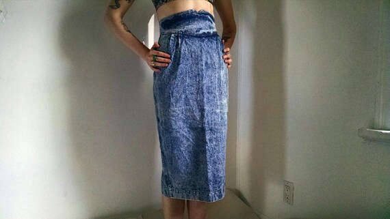 stone check denim skirt