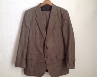 Classic American Cut Brown Tweed Suit Size-40