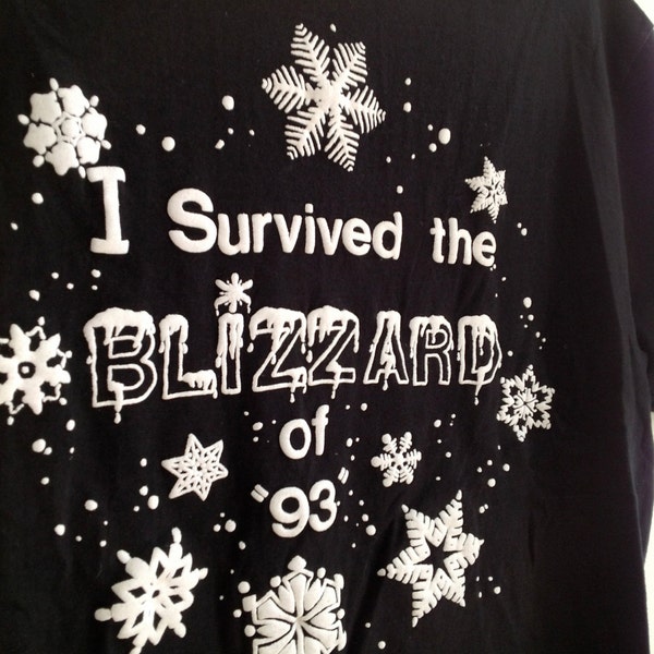 Black "I Survived The Blizzard of '93"  Tee - Medium