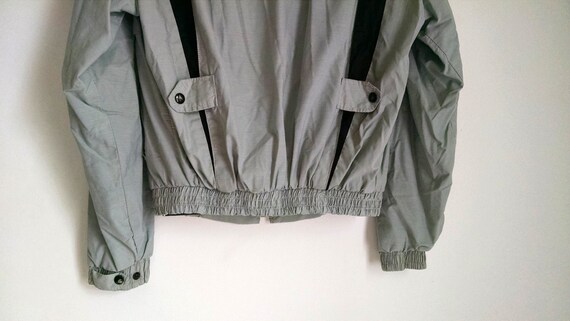 1980s Lightweight Gray and Black Bomber - image 3