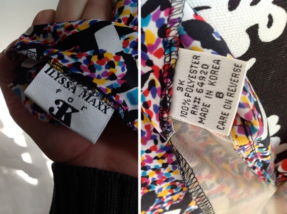 Abstract Black and Fuchsia Geometric Pattern Blou… - image 5