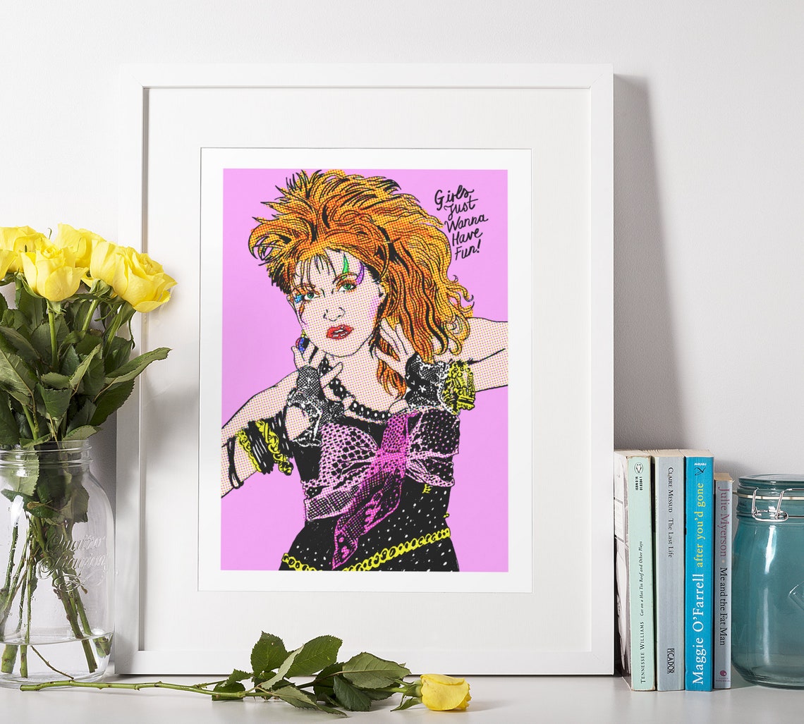 Cyndi Lauper Girls Just Wanna Have Fun Art Print Etsy