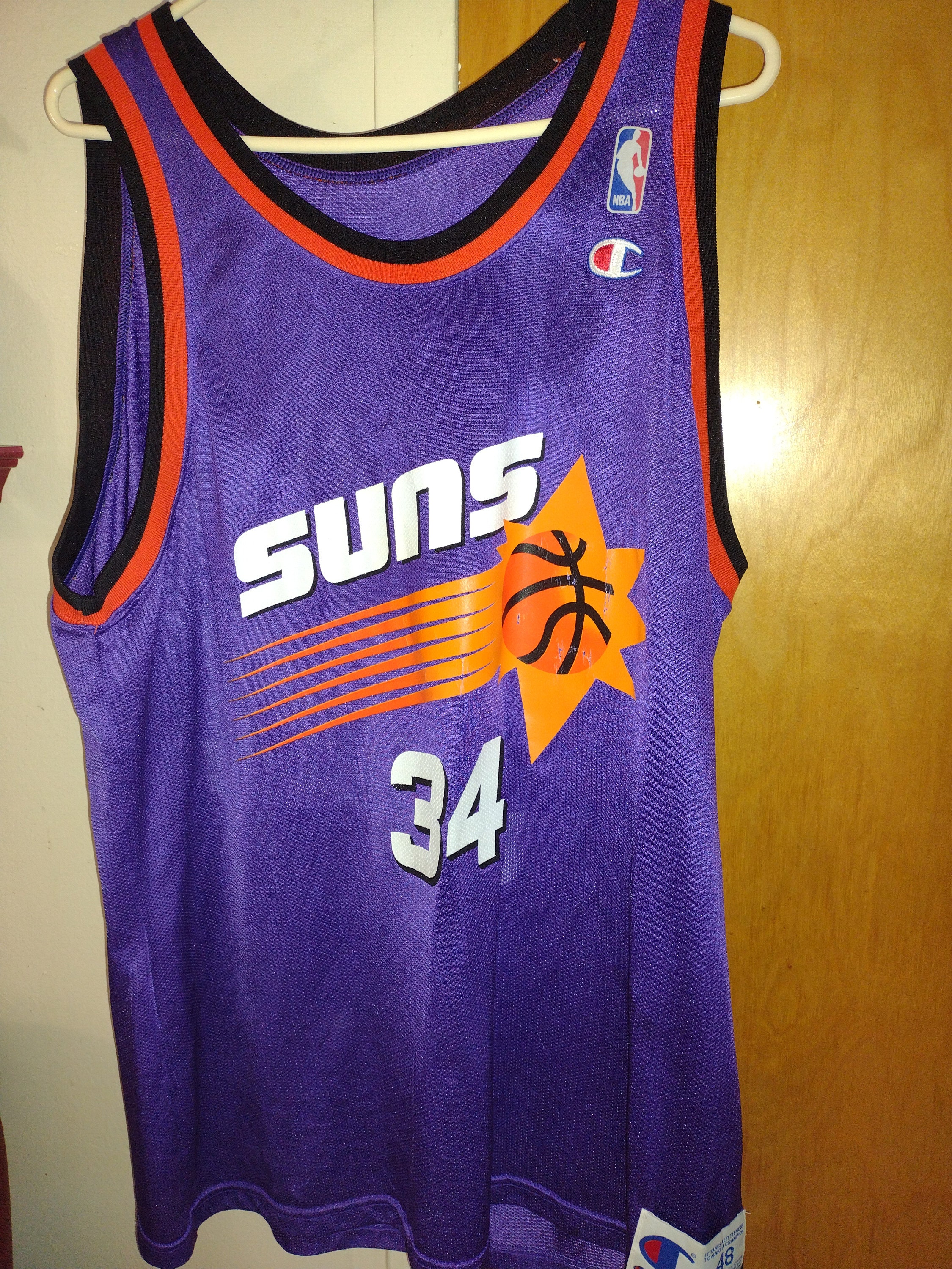 Phoenix Suns #34 Vintage Barkley Champion Jersey Retro NBA Purple