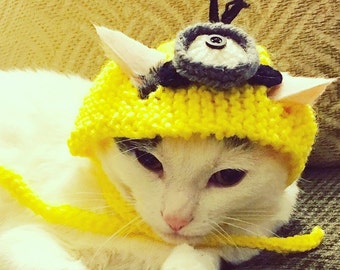 Minions cat hat, Minions hat, Despicable me, Minions, cat hat, hat for cats and small dogs, cat accessories