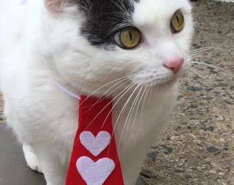 Valentine custome, valentine cat ties, puppy ties, cat accessories, felt accessories, puppy accessories