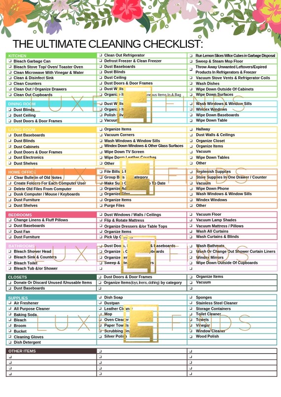 The Ultimate House Cleaning Checklist Printable In English Spanish Pdf Home Management Housekeeper Business Espanol Housekeeper Maid Service
