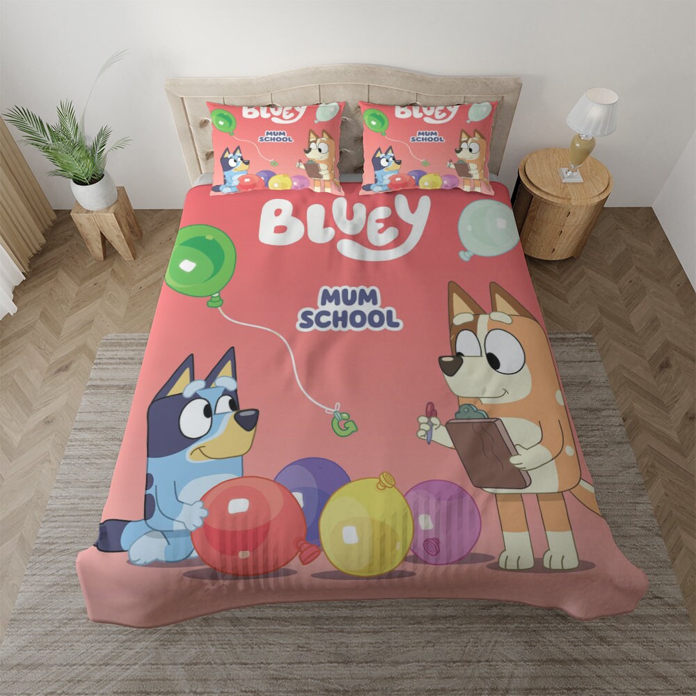 Bluey Bedding Set Bluey Family Bedding Pillow Cover Bluey Etsy Canada