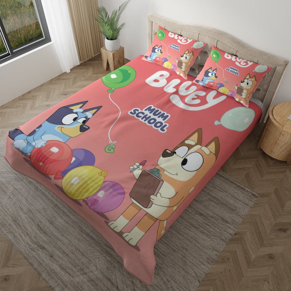 Bluey Bedding Set Bluey Family Bedding Pillow Cover Bluey Etsy Canada