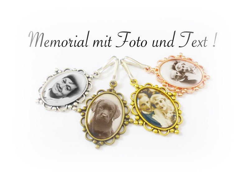 Brautstraußanhänger mit Foto und Text, Memorial, 4 Farben, 33 Texte Bild 1