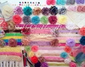 SALE MOST Popular Baby Shower Headband Kit Headbands Clips Customized Over 185 Piece Shabby Chic Flower DIY Supplies Project Craft Activity